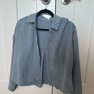 Cropped Blue button down jacket/ shirt Madewell